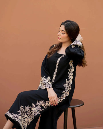 Lajwanti 2Pc Embroidered Lawn Suite With Fully Embroidered trouser & Patches zab725